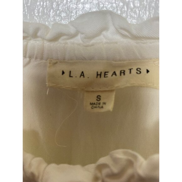 L.A. Hearts White Tiered Mini Dress Tie Straps & Ruffles‎ Size Small Boho Hippie - Picture 3 of 5